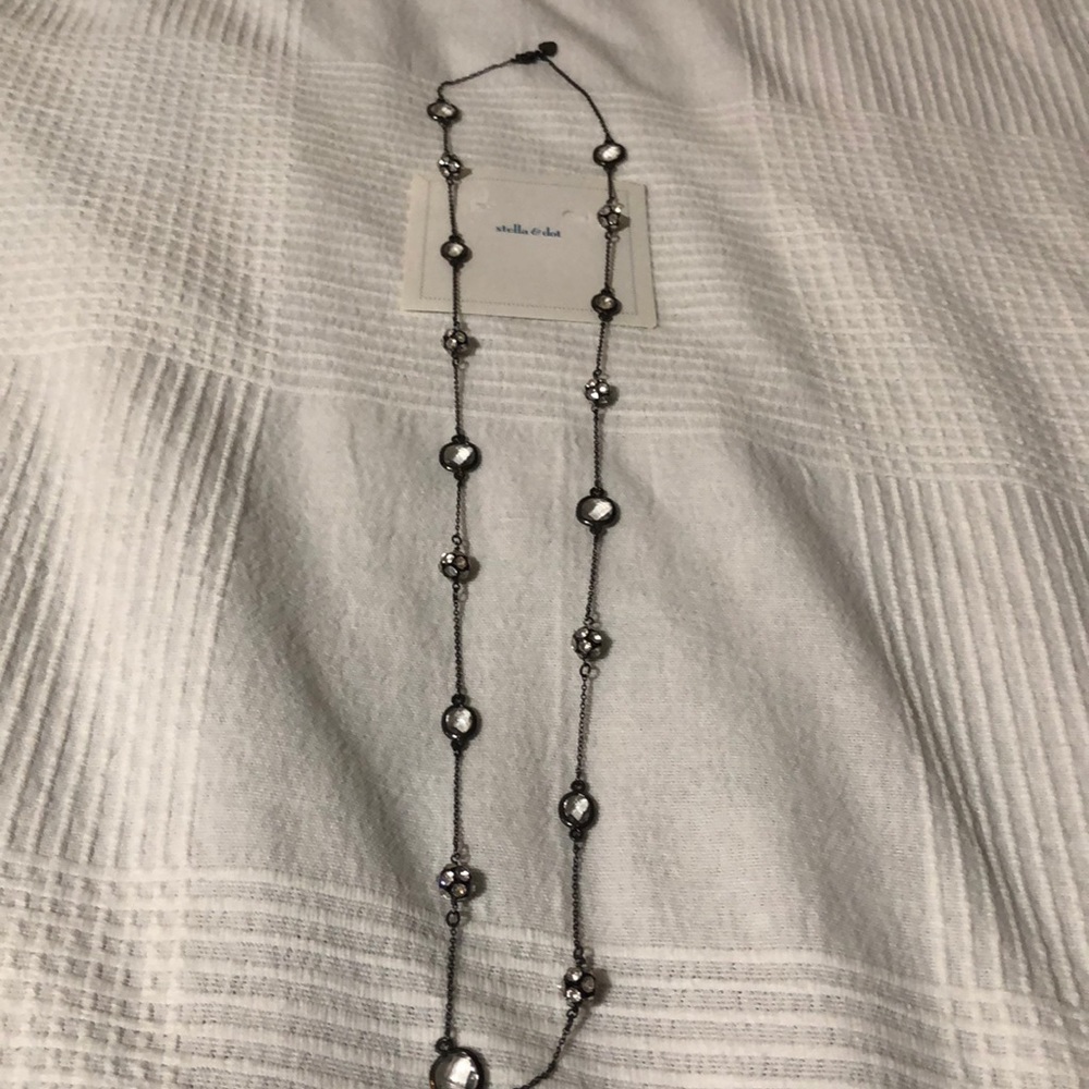Stella&Dot Hematite Crystal Necklace
